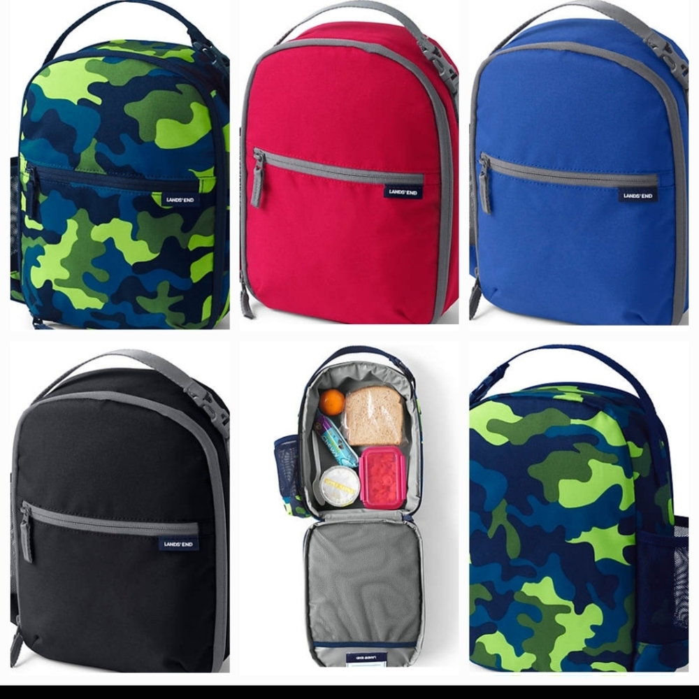 Lands End School Uniform Kids Insulated Soft Sided Lunch Box